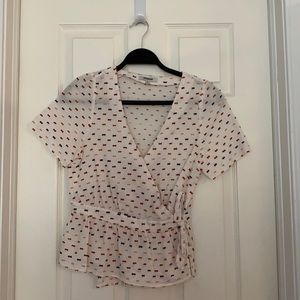 NWOT Speckled Wrap Up Top